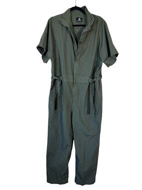 Converse Army Green Jumpsuit Coveralls Womens S Casual Fall Belted